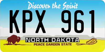 ND license plate KPX961