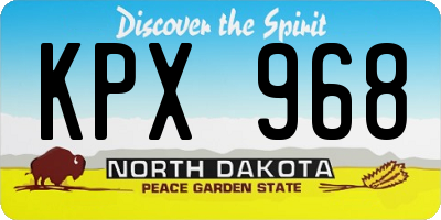 ND license plate KPX968