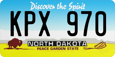 ND license plate KPX970