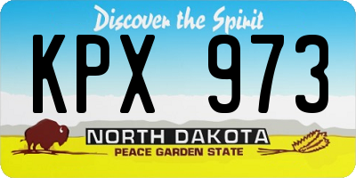 ND license plate KPX973