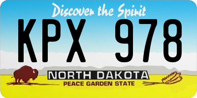 ND license plate KPX978