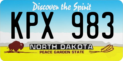 ND license plate KPX983
