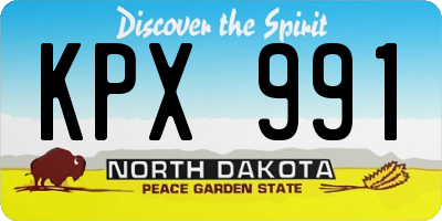 ND license plate KPX991