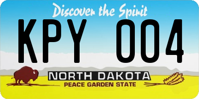 ND license plate KPY004