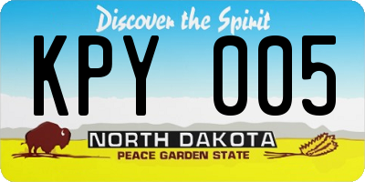 ND license plate KPY005