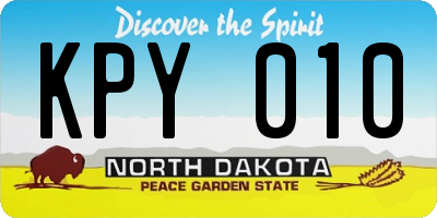 ND license plate KPY010