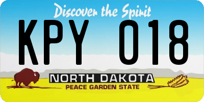 ND license plate KPY018