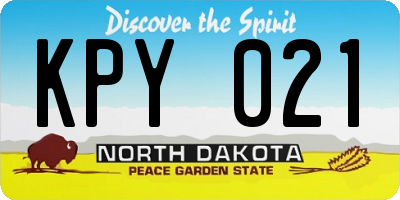 ND license plate KPY021