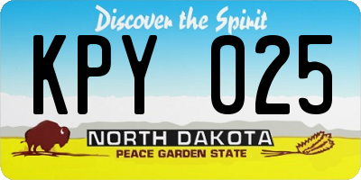 ND license plate KPY025