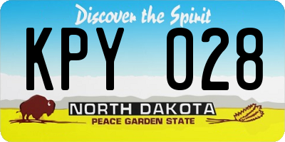 ND license plate KPY028