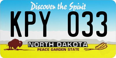 ND license plate KPY033