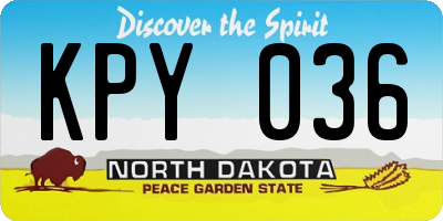 ND license plate KPY036