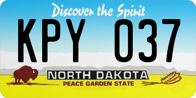 ND license plate KPY037