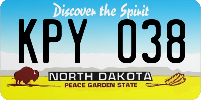 ND license plate KPY038