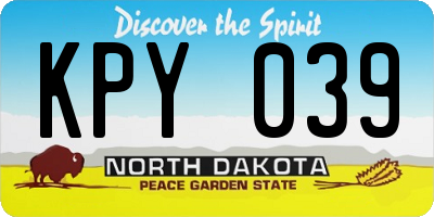 ND license plate KPY039