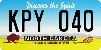 ND license plate KPY040