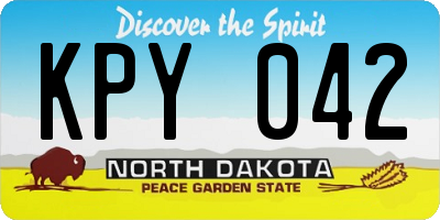 ND license plate KPY042