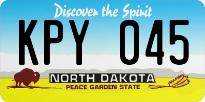 ND license plate KPY045