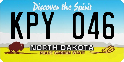 ND license plate KPY046