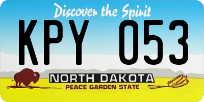 ND license plate KPY053