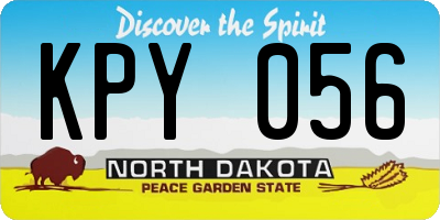 ND license plate KPY056