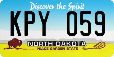 ND license plate KPY059