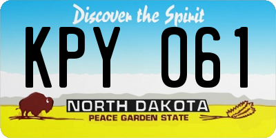 ND license plate KPY061