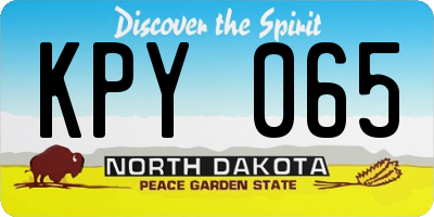 ND license plate KPY065