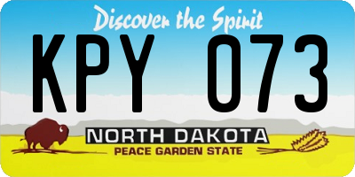 ND license plate KPY073