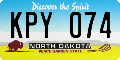 ND license plate KPY074