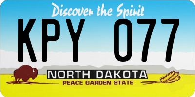 ND license plate KPY077
