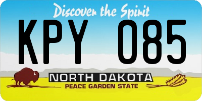 ND license plate KPY085