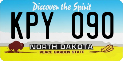 ND license plate KPY090