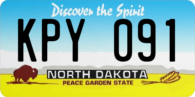 ND license plate KPY091