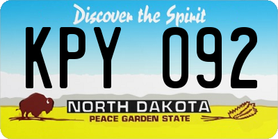ND license plate KPY092