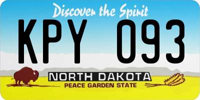 ND license plate KPY093