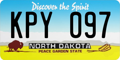 ND license plate KPY097