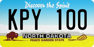 ND license plate KPY100