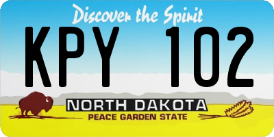 ND license plate KPY102