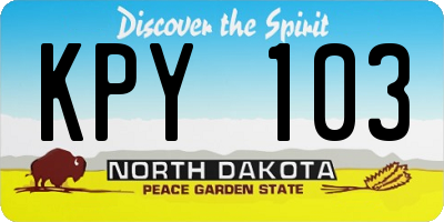 ND license plate KPY103