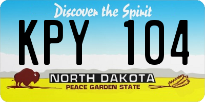 ND license plate KPY104