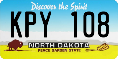 ND license plate KPY108