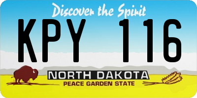ND license plate KPY116