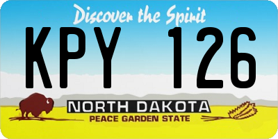 ND license plate KPY126