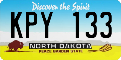 ND license plate KPY133