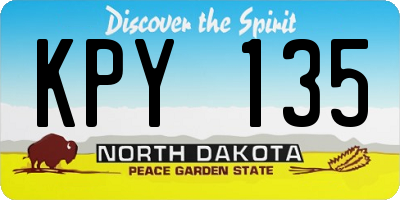 ND license plate KPY135
