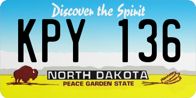 ND license plate KPY136