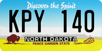 ND license plate KPY140