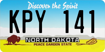 ND license plate KPY141