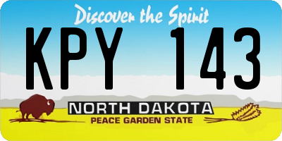 ND license plate KPY143